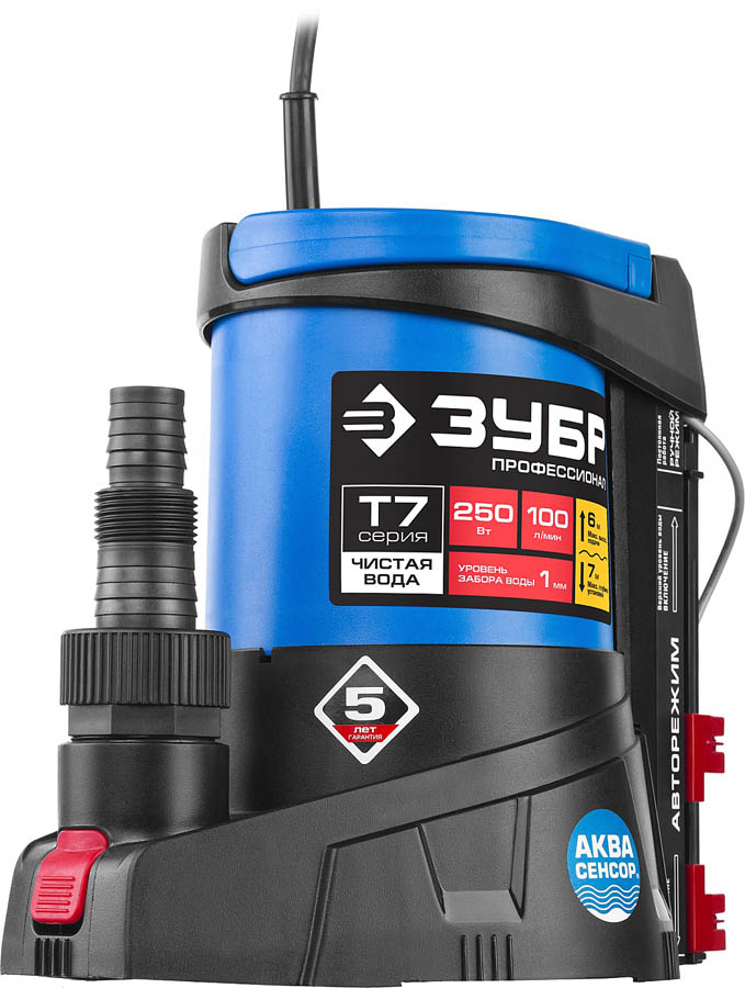 ЗУБР 250 Вт, 100 л/мин, насос погружной дренажный для чистой воды НПЧ-Т7-250 Профессионал купить по цене 7&nbsp;980 ₽ в интернет магазине ТЕХСАД