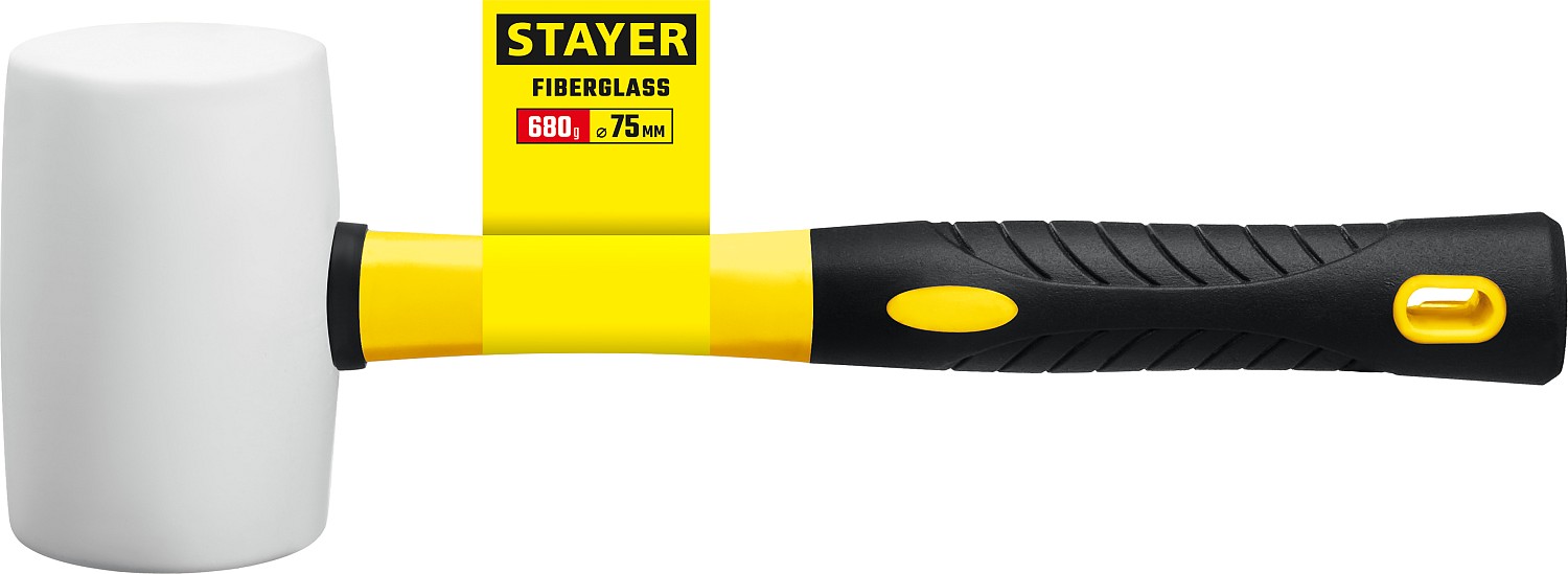 STAYER 680 г, киянка резиновая белая с фиберглассовой ручкой 20533-680 Professional купить по цене 840 ₽ в интернет магазине ТЕХСАД