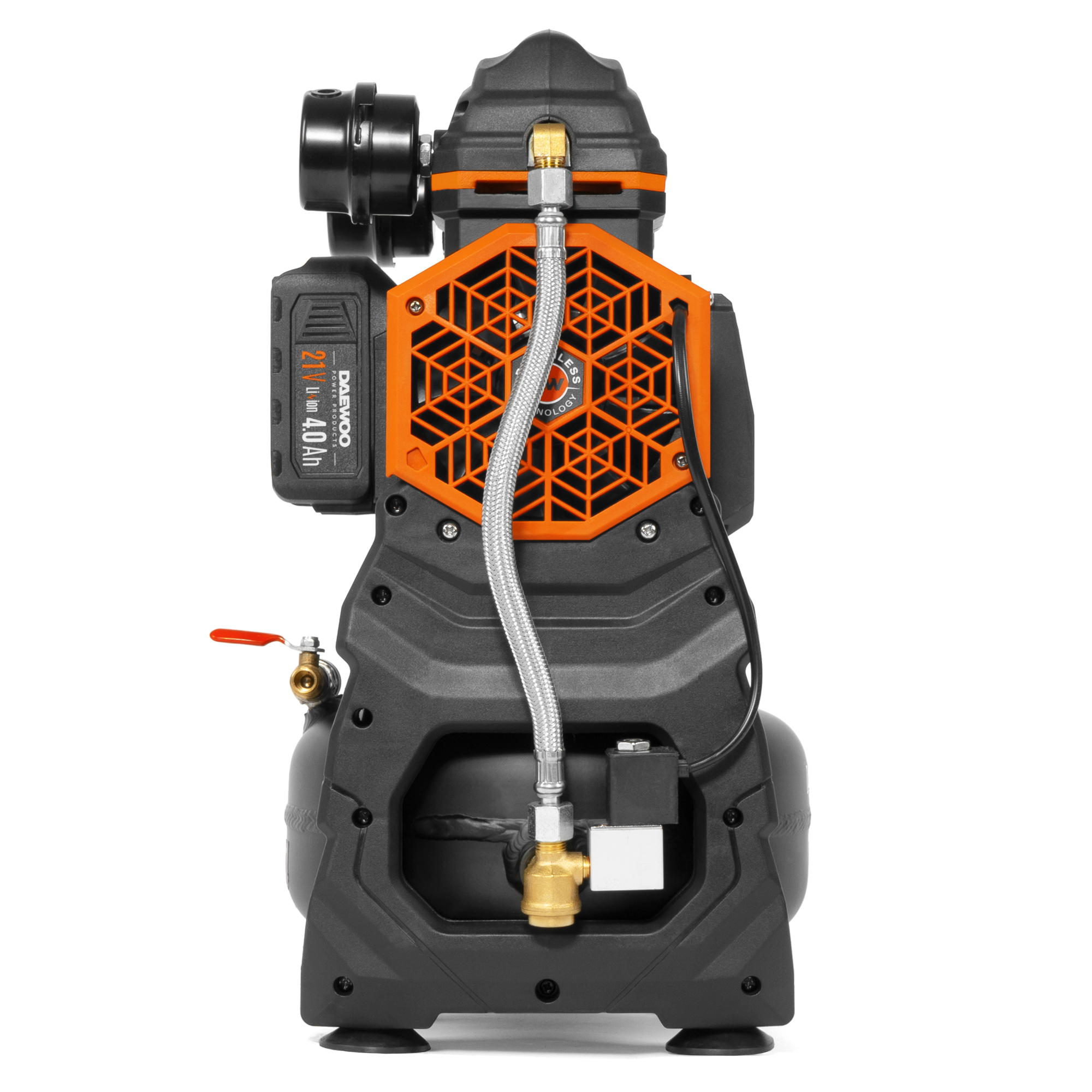 Компрессор аккумуляторный 21В / 220В DAEWOO DAC 90S Li купить по цене 32&nbsp;990 ₽ в интернет магазине ТЕХСАД