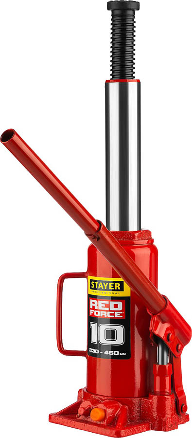 STAYER 10 т, 230-460 мм, домкрат бутылочный гидравлический RED FORCE 43160-10_z01 Professional купить по цене 3&nbsp;220 ₽ в интернет магазине ТЕХСАД
