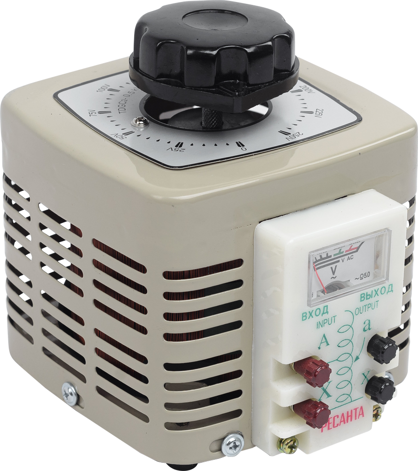Автотрансформатор ЛАТР Ресанта ТР/0,5 (TDGC2-0,5) купить по цене 4&nbsp;590 ₽ в интернет магазине ТЕХСАД
