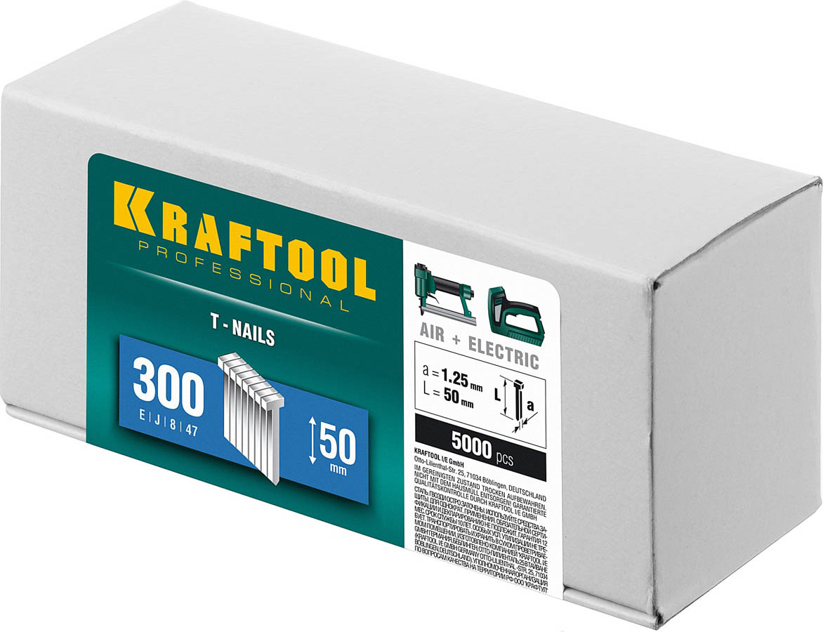 KRAFTOOL гвозди тип 300, 50 мм, гвозди для нейлера 31785-50 купить по цене 1&nbsp;730 ₽ в интернет магазине ТЕХСАД