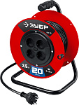 ЗУБР 20 м, 3500 Вт, ПВС 2х1.5, силовой удлинитель на катушке ПВС 215 55103-20 купить по цене 2&nbsp;510 ₽ в интернет магазине ТЕХСАД