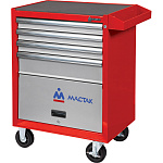 Тележка инструментальная, 4 полки и отсек, 'ОПТИМА', красная МАСТАК 522-04581MR купить по цене 34&nbsp;950 ₽ в интернет магазине ТЕХСАД