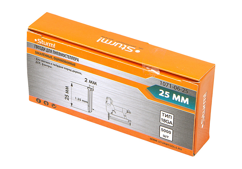 Гвозди для пневмо степлера Sturm! 1071-06-25 купить по цене 590 ₽ в интернет магазине ТЕХСАД
