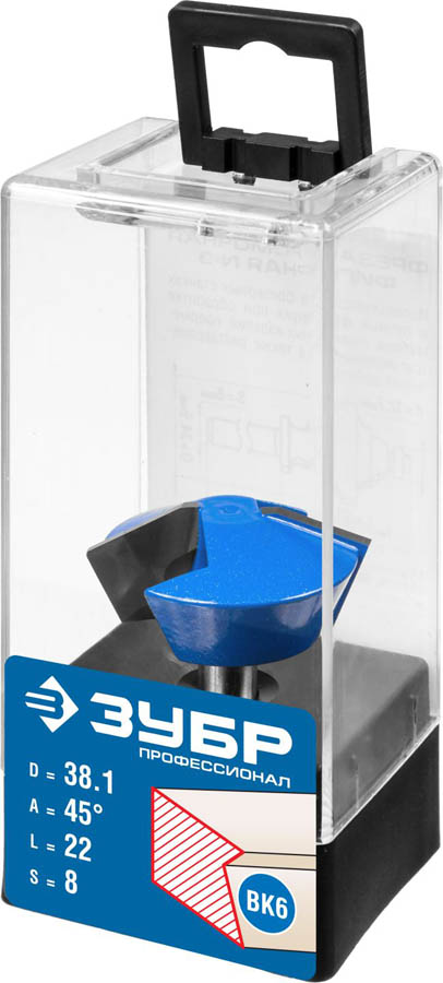 ЗУБР 38.1 x 22 мм, угол 45°, фреза кромочная конусная 28725-38.1-45 Профессионал купить по цене 1&nbsp;470 ₽ в интернет магазине ТЕХСАД