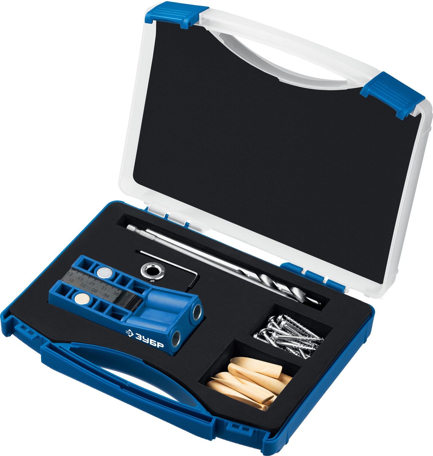 ЗУБР для глухих отверстий двойной кондуктор, в кейсе, 30091 Профессионал купить по цене 2&nbsp;890 ₽ в интернет магазине ТЕХСАД