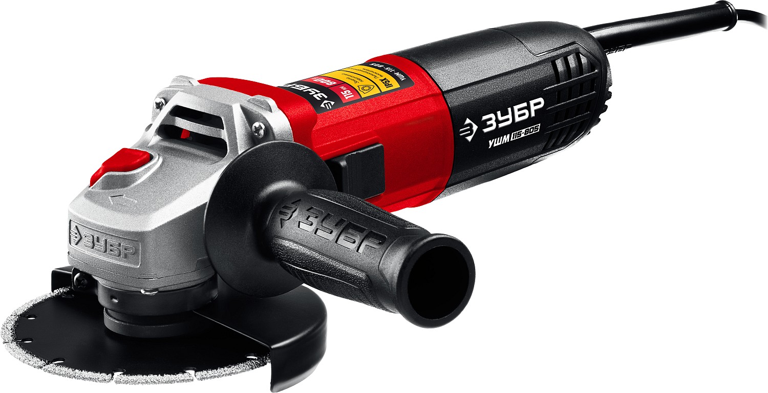 ЗУБР 800 Вт, 115 мм, углошлифовальная машина (болгарка) УШМ-115-805 купить по цене 3&nbsp;380 ₽ в интернет магазине ТЕХСАД