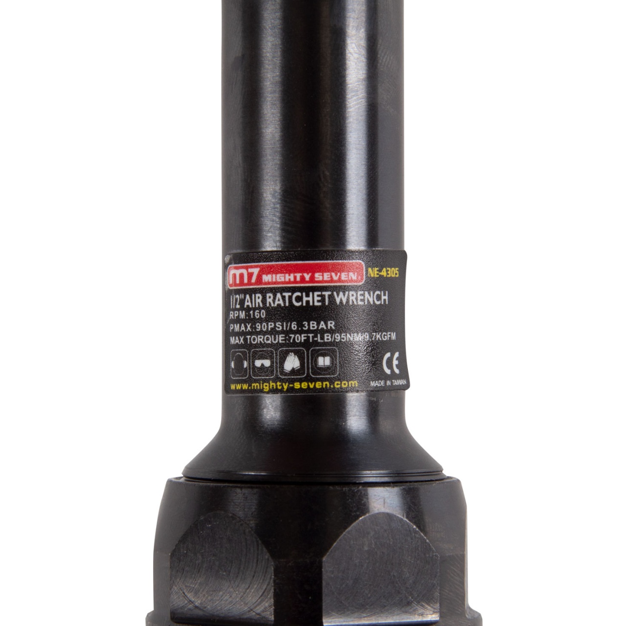 Трещотка пневматическая 1/2'', 95 Нм, удлиненная MIGHTY SEVEN NE-4305 купить по цене 19&nbsp;600 ₽ в интернет магазине ТЕХСАД