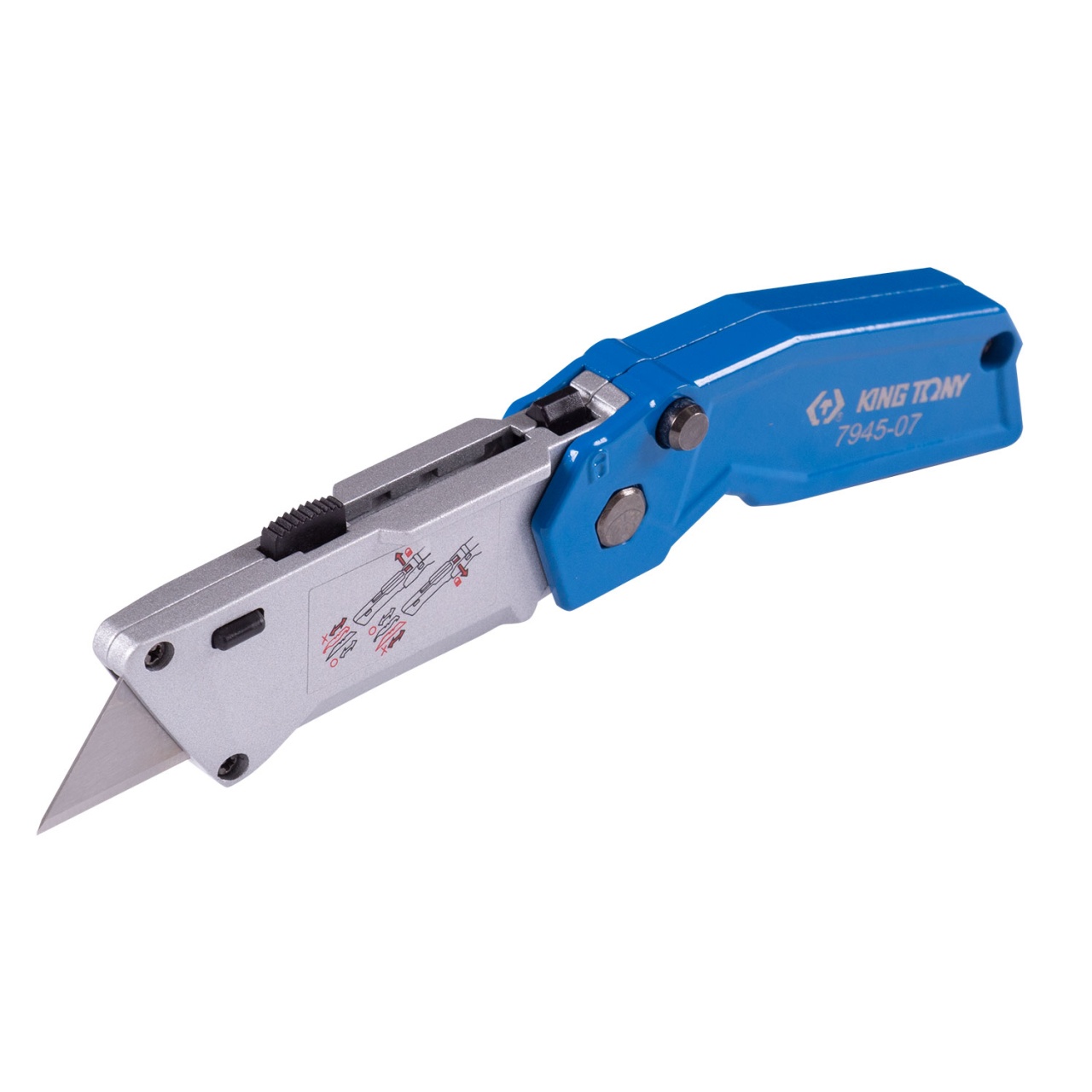 Нож со сменными трапециевидными лезвиями, 19 мм, складной KING TONY 7945-07 купить по цене 1&nbsp;090 ₽ в интернет магазине ТЕХСАД