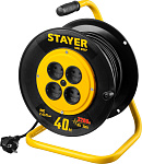 STAYER 40 м, 1300Вт, ПВС 2x0, удлинитель на катушке MS 207 55073-40 купить по цене 2&nbsp;090 ₽ в интернет магазине ТЕХСАД