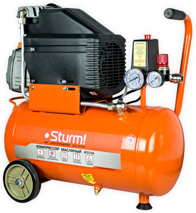 Компрессор масляный Sturm! AC93166 купить по цене 15&nbsp;990 ₽ в интернет магазине ТЕХСАД