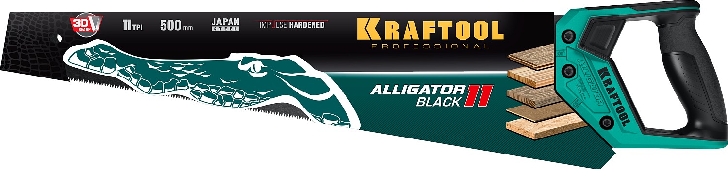 KRAFTOOL 11 TPI, 500 мм, ножовка для точного реза Alligator Black 11 15205-50 купить по цене 1&nbsp;630 ₽ в интернет магазине ТЕХСАД