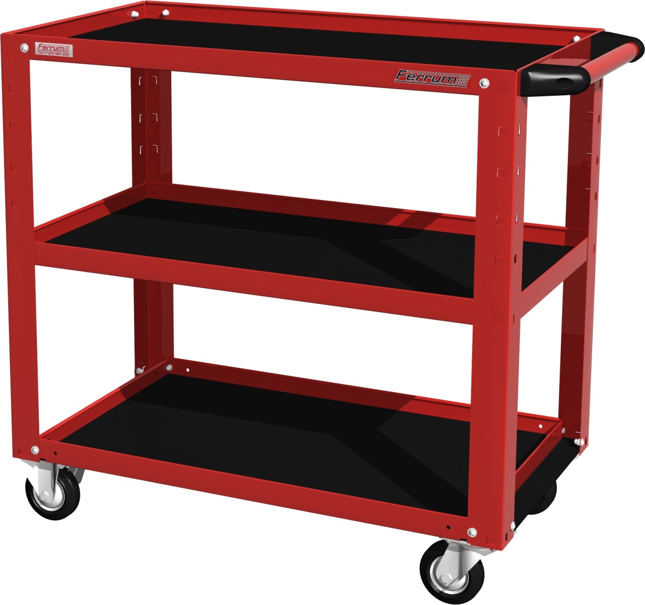 Тележка открытая, 3 полки, красная FERRUM 02.230-3000 купить по цене 8&nbsp;899 ₽ в интернет магазине ТЕХСАД