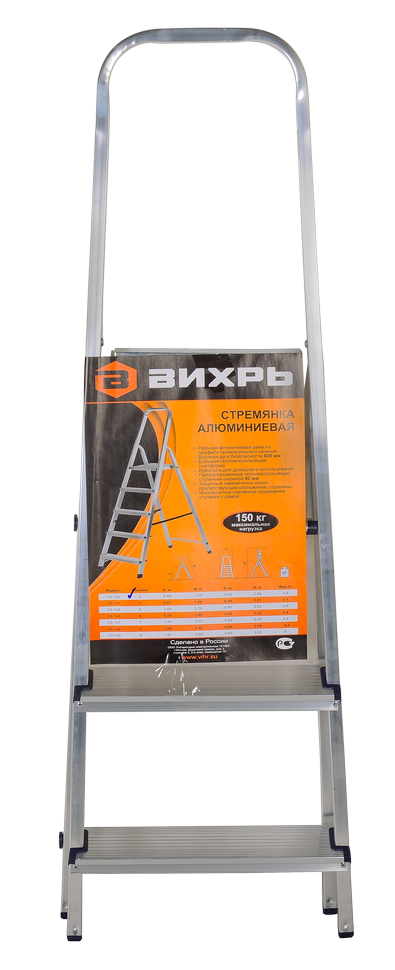 Стремянка алюминиевая ВИХРЬ СА 1х3 купить по цене 2&nbsp;528 ₽ в интернет магазине ТЕХСАД