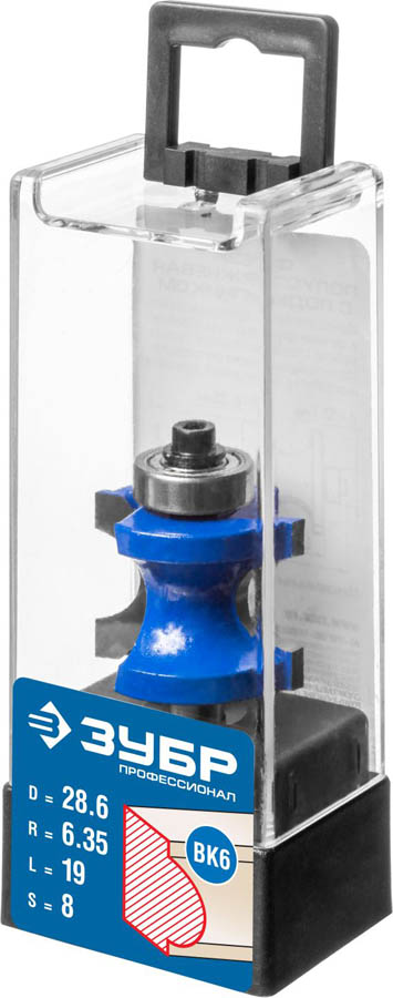 ЗУБР 28.6 x 19 мм, радиус 6.35 мм, фреза полустержневая с подшипником 28722-28.6 Профессионал купить по цене 1&nbsp;090 ₽ в интернет магазине ТЕХСАД