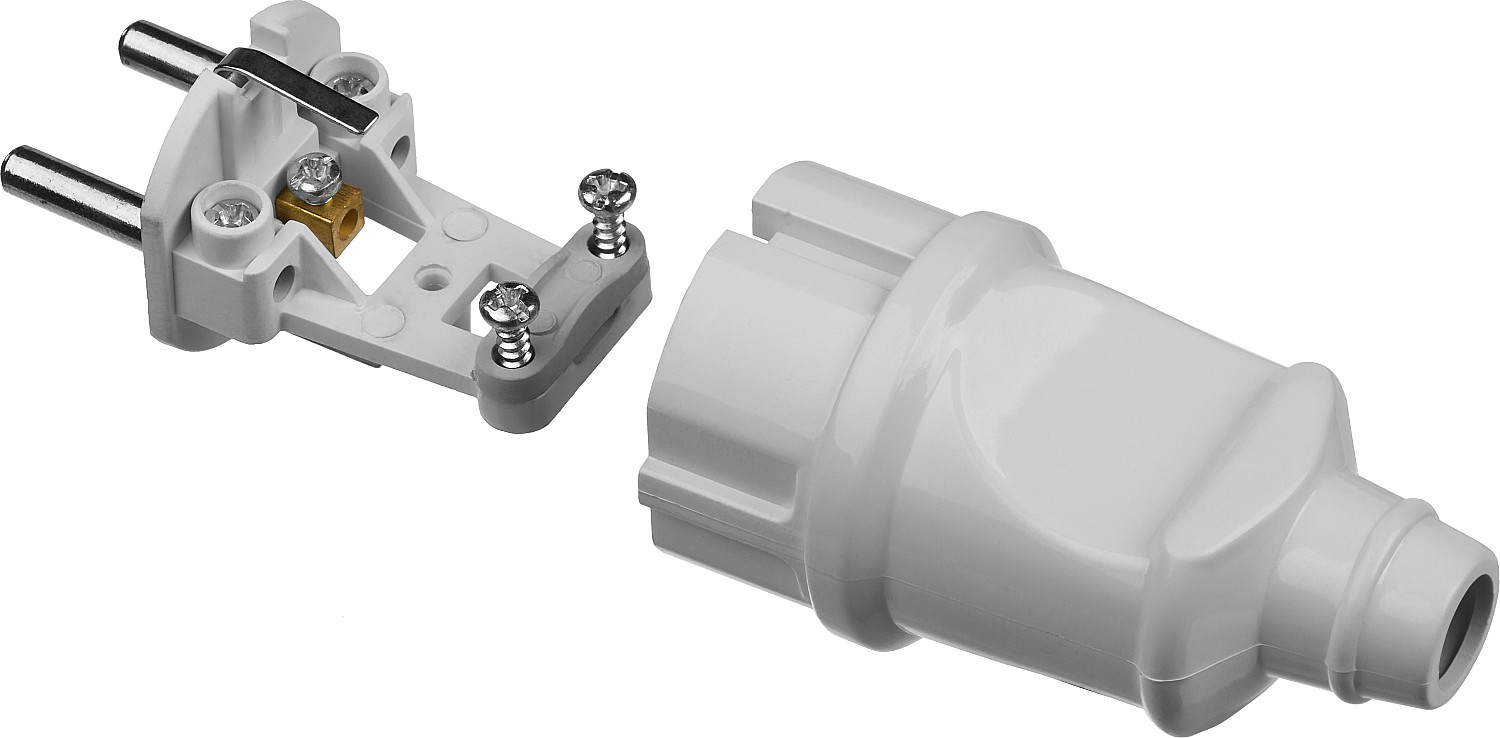 STAYER 16А/220 В, вилка электрическая 55160-W купить по цене 133 ₽ в интернет магазине ТЕХСАД