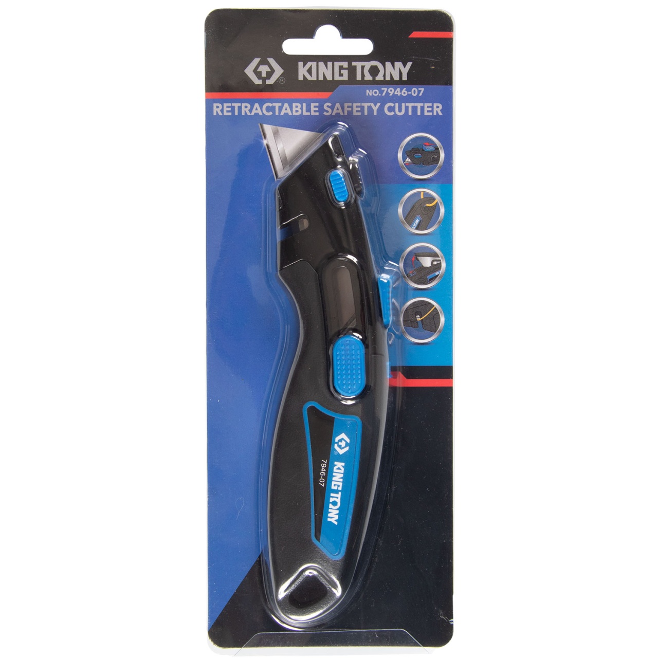 Нож со сменными трапециевидными лезвиями, 19 мм KING TONY 7946-07 купить по цене 1&nbsp;450 ₽ в интернет магазине ТЕХСАД