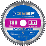 ЗУБР 180 х 30 мм, 60Т, диск пильный по алюминию Мультирез 36907-180-30-60_z01 купить по цене 1&nbsp;620 ₽ в интернет магазине ТЕХСАД