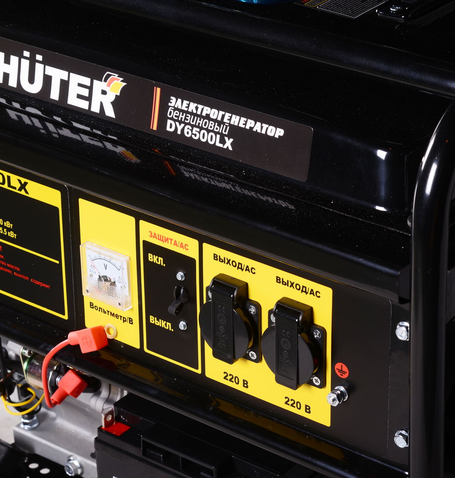 Портативный бензогенератор HUTER DY6500LX с колесами купить по цене 53&nbsp;590 ₽ в интернет магазине ТЕХСАД