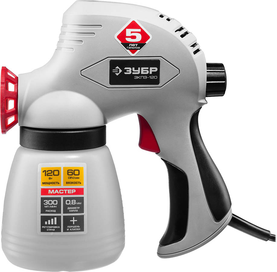 ЗУБР 120 Вт, плунжерный, краскопульт электрический ЗКПЭ-120 Мастер купить по цене 3&nbsp;210 ₽ в интернет магазине ТЕХСАД