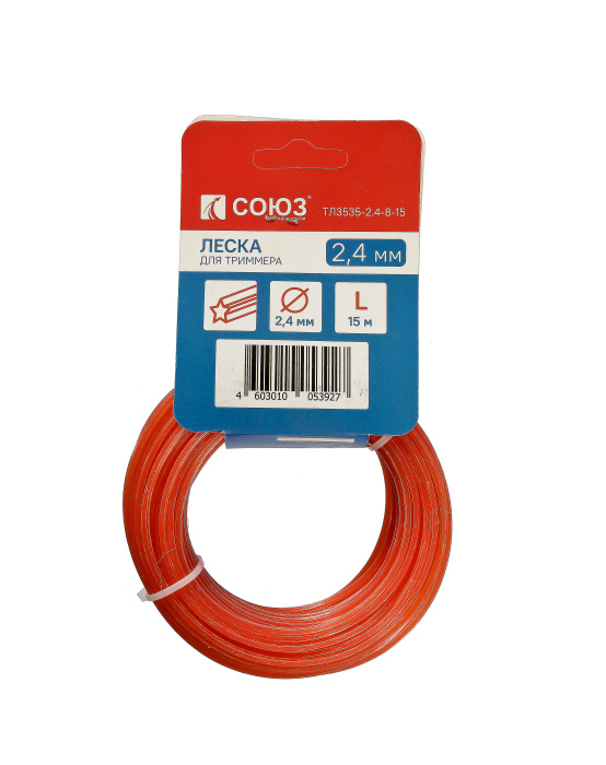 Леска для триммера СОЮЗ ТЛ3535-2.4-8-15 купить по цене 60 ₽ в интернет магазине ТЕХСАД