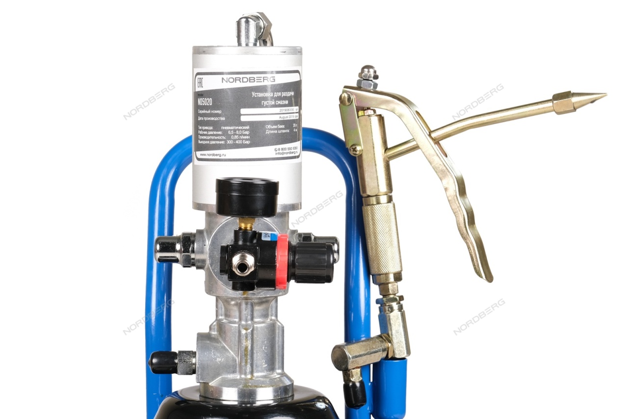 Солидолонагнетатель, 20 л, пневматический NORDBERG NO5020 купить по цене 16&nbsp;592 ₽ в интернет магазине ТЕХСАД