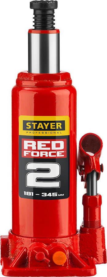 STAYER 2 т, 181-345 мм, домкрат бутылочный гидравлический RED FORCE 43160-2_z01 Professional купить по цене 1&nbsp;720 ₽ в интернет магазине ТЕХСАД