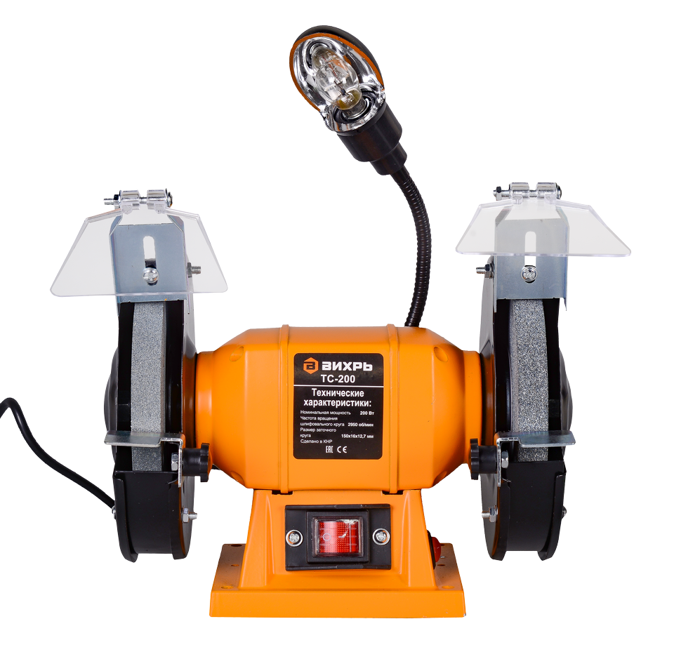 Точильный станок ВИХРЬ ТС-200 купить по цене 4&nbsp;390 ₽ в интернет магазине ТЕХСАД