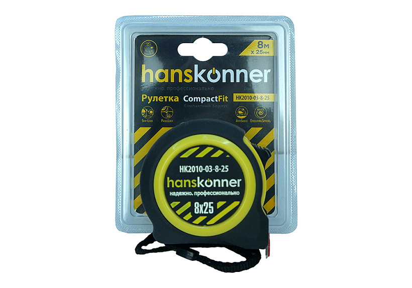 Рулетка Hanskonner HK2010-03-8-25 купить по цене 1&nbsp;260 ₽ в интернет магазине ТЕХСАД