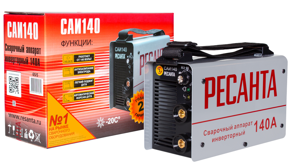 Сварочный аппарат инверторный Ресанта САИ 140 купить по цене 6&nbsp;790 ₽ в интернет магазине ТЕХСАД