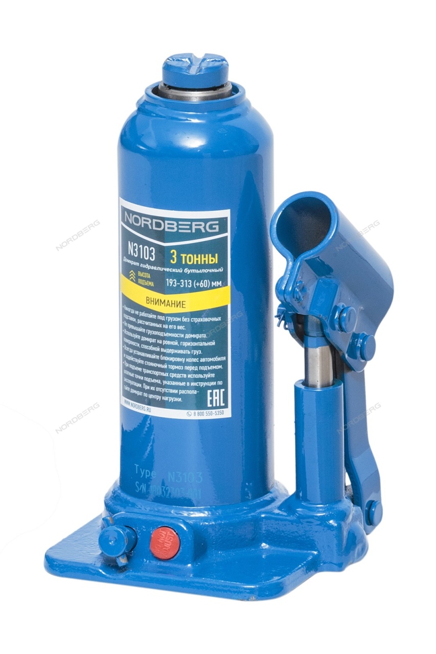 Домкрат бутылочный 3 т NORDBERG N3103 купить по цене 2&nbsp;244 ₽ в интернет магазине ТЕХСАД