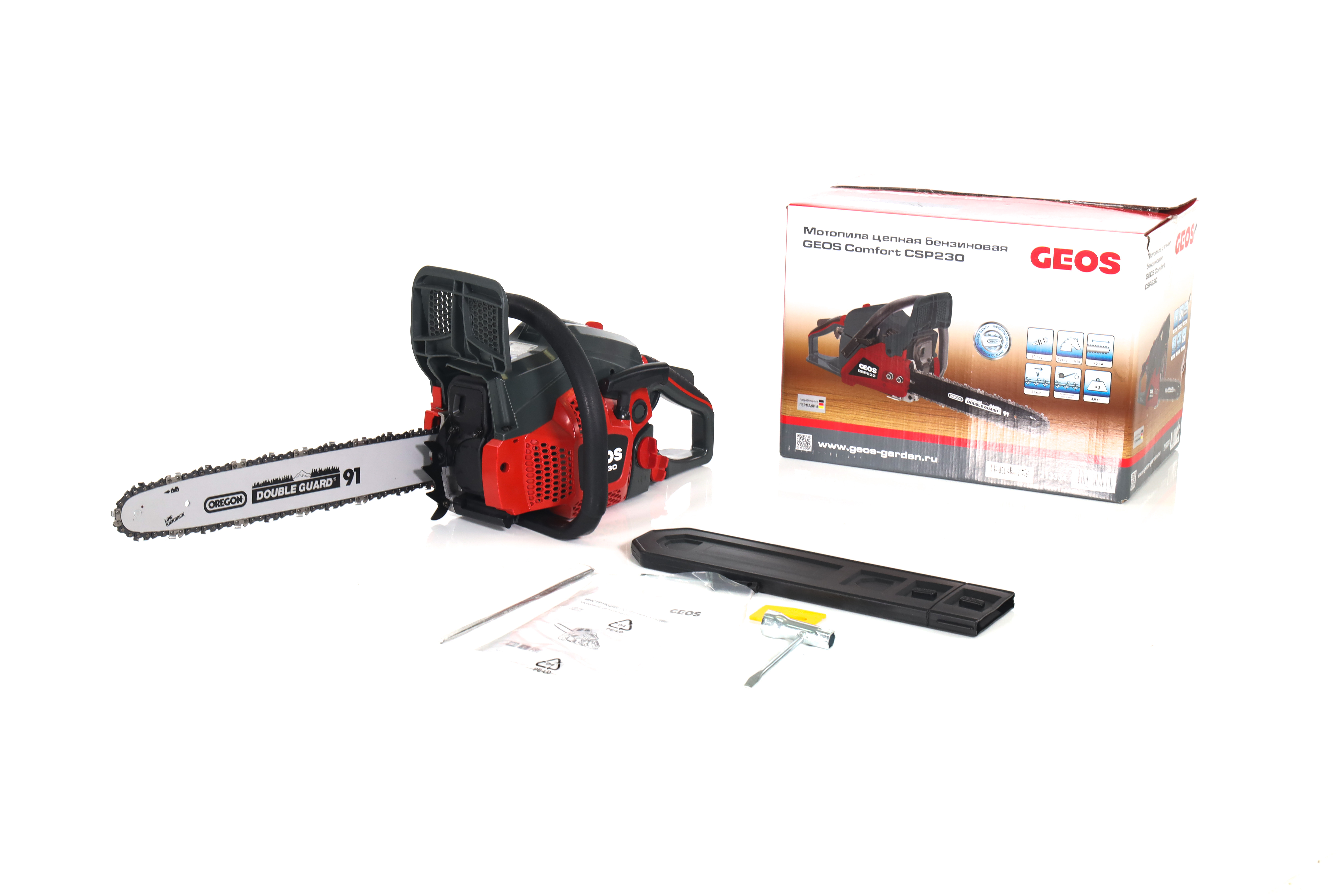 GEOS Мотопила цепная бензиновая Comfort CSP230 купить по цене 11&nbsp;990 ₽ в интернет магазине ТЕХСАД