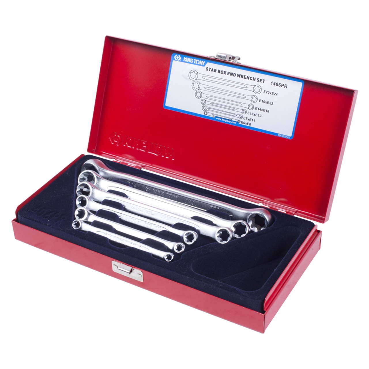 Набор накидных ключей, Е6-Е24, кейс, 6 предметов KING TONY 1406PR купить по цене 5&nbsp;970 ₽ в интернет магазине ТЕХСАД