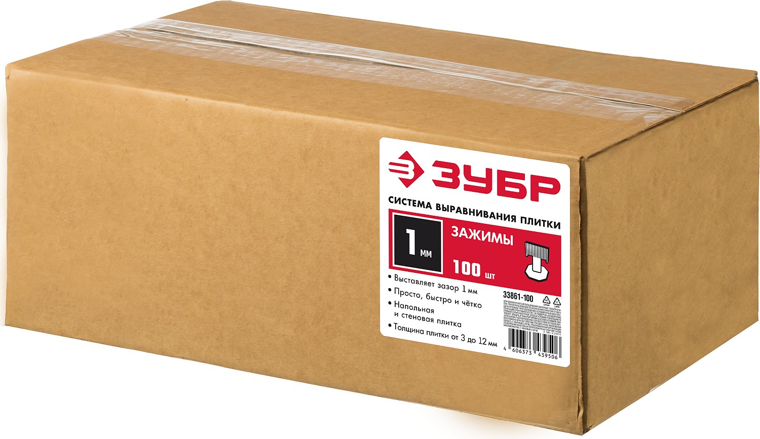 ЗУБР 500 шт, 1 мм, зажим для системы выравнивания плитки (СВП) 33861-500 купить по цене 1&nbsp;110 ₽ в интернет магазине ТЕХСАД