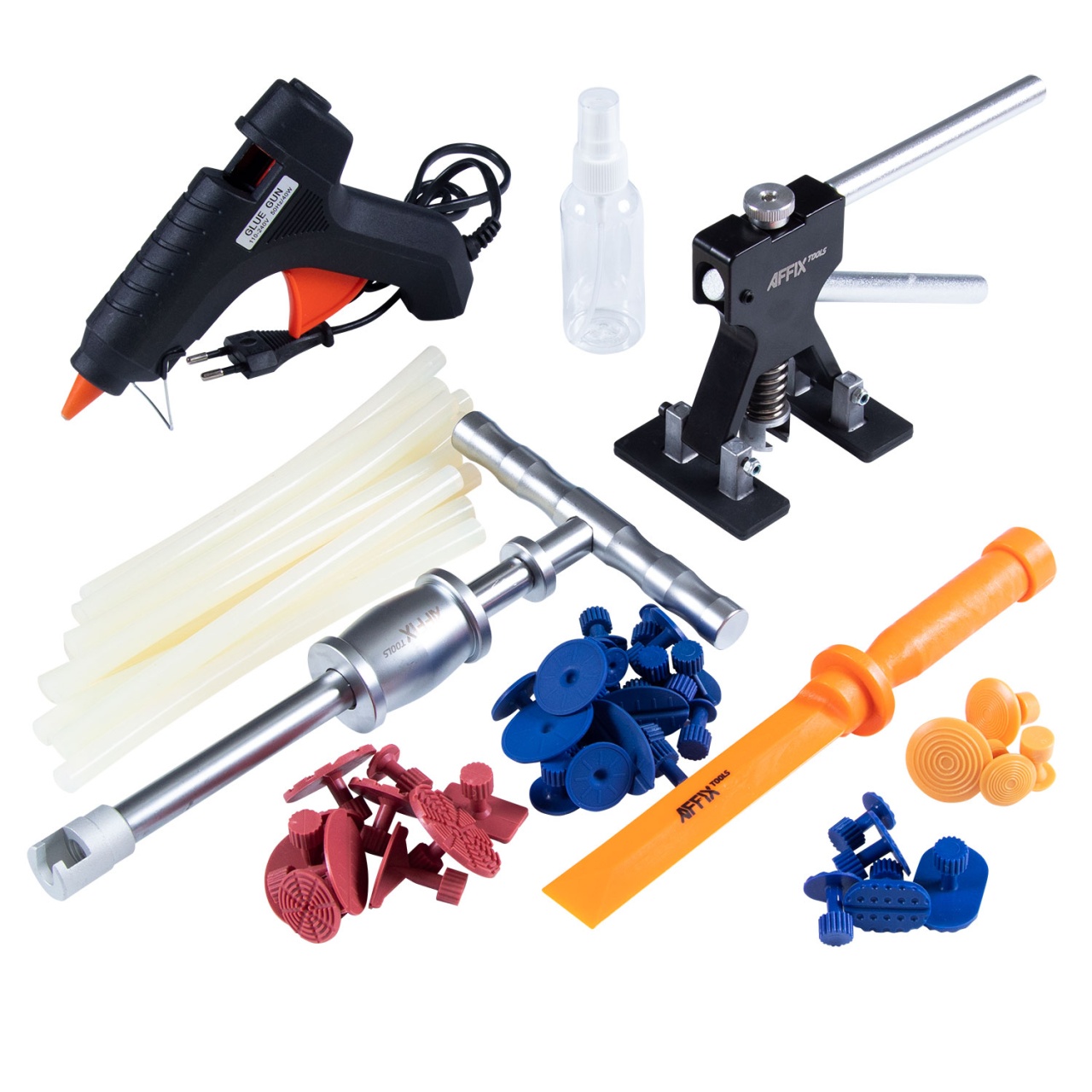 Система клеевая для ремонта вмятин без покраски, кейс, 52 предмета AFFIX AF11810052C купить по цене 8&nbsp;070 ₽ в интернет магазине ТЕХСАД
