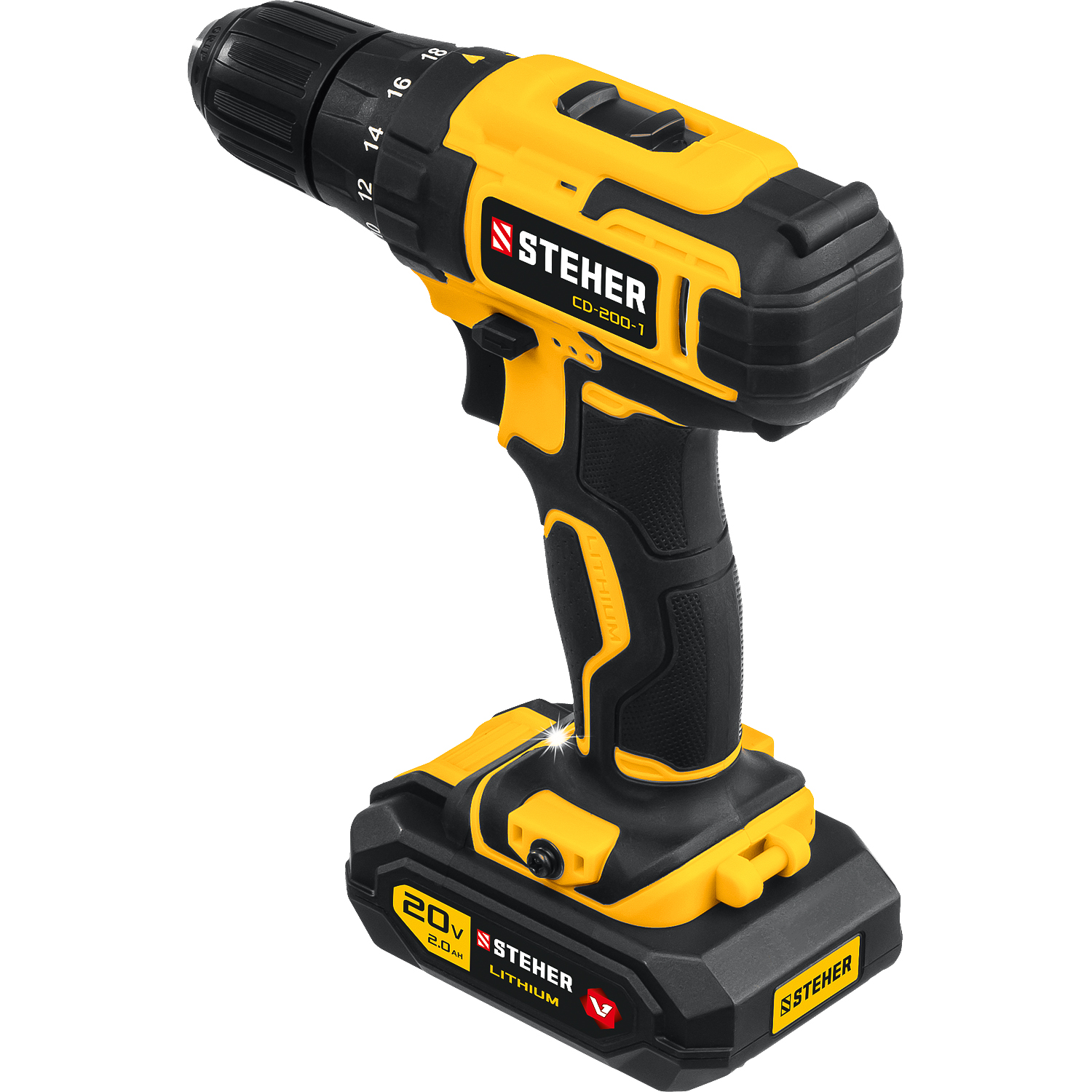STEHER 20 В, 1 АКБ (2Ач), в кейсе, дрель-шуруповерт CD-200-1 купить по цене 5&nbsp;120 ₽ в интернет магазине ТЕХСАД