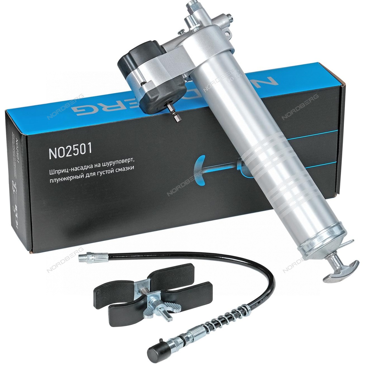 Шприц плунжерный 400 мл, с насадкой на шуруповерт NORDBERG NO2501 купить по цене 6&nbsp;732 ₽ в интернет магазине ТЕХСАД