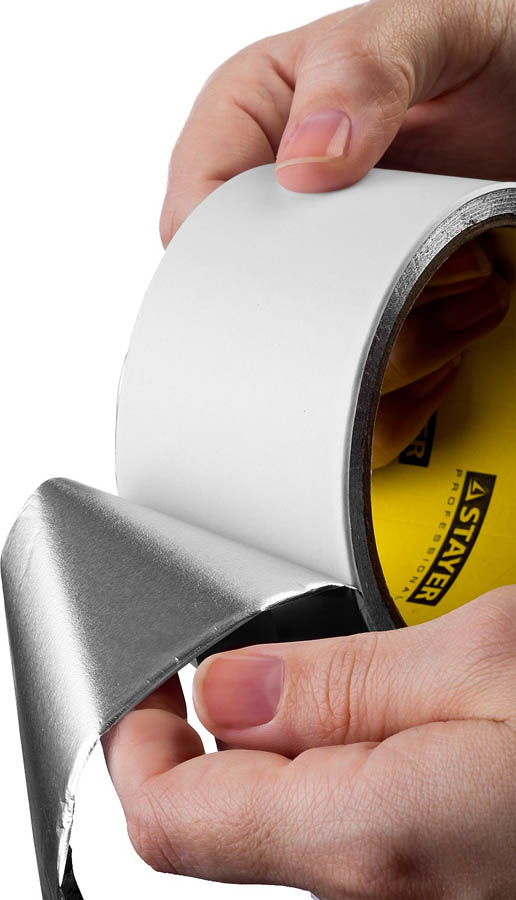 STAYER 50 мм х 10 м, до 120 °С, лента алюминиевая самоклеящаяся (скотч) 12268-50-10 купить по цене 207 ₽ в интернет магазине ТЕХСАД