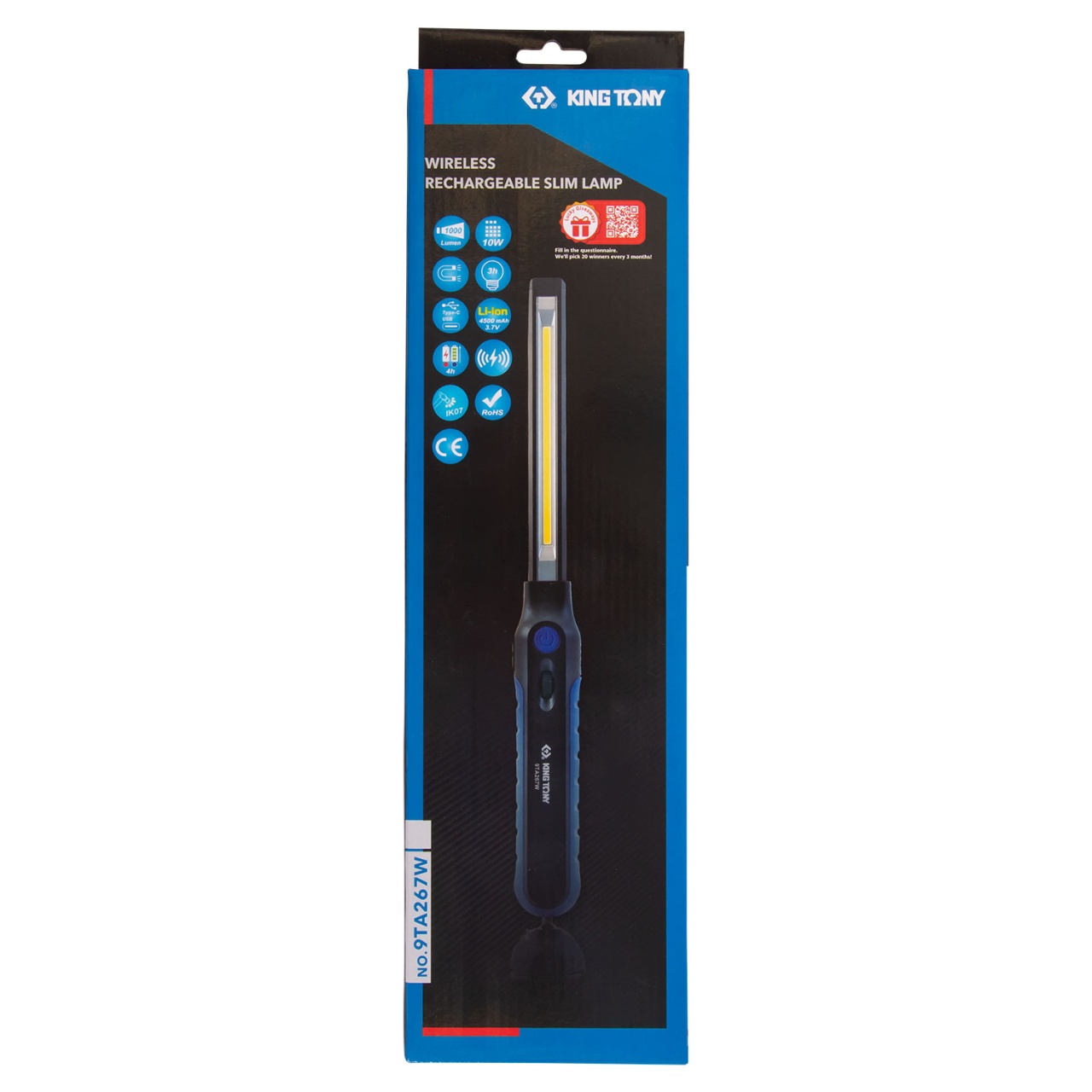 Фонарь светодиодный, шарнирный, 1+1 элементов, Wireless магнитная, Li-Ion, 3,7 В KING TONY 9TA267W купить по цене 7&nbsp;400 ₽ в интернет магазине ТЕХСАД