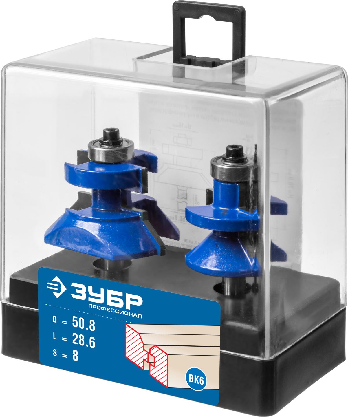 ЗУБР рабочая длина-28, 6 мм, хв.-8 мм, d-16 мм, D= 50 мм, набор фрез для вагонки 28770-50-H2 купить по цене 6&nbsp;140 ₽ в интернет магазине ТЕХСАД