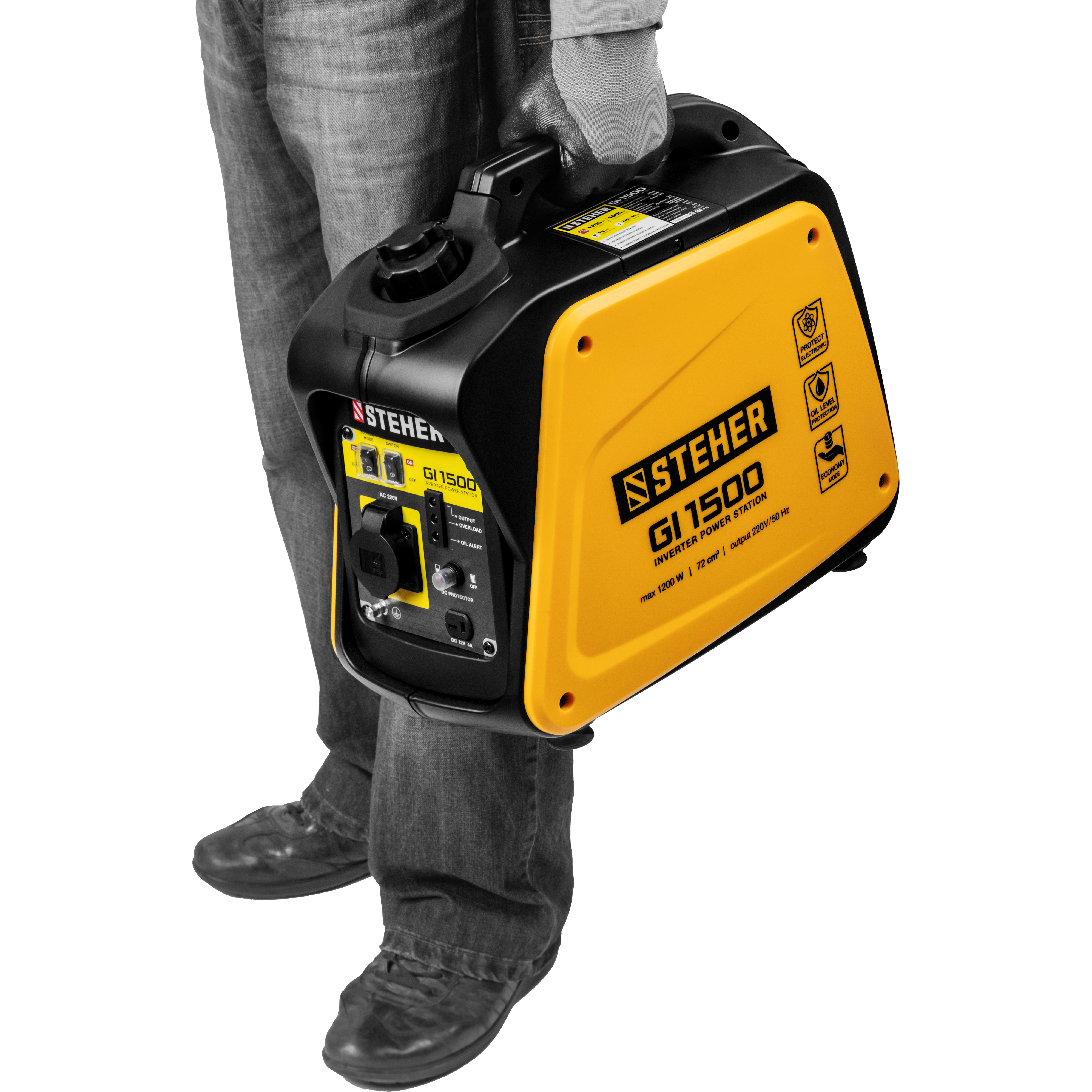 STEHER 1/1,2 кВт, однофазный, синхронный, инверторный, генератор бензиновый GI-1500 купить по цене 36&nbsp;480 ₽ в интернет магазине ТЕХСАД
