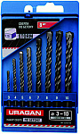 URAGAN 8 шт: Ø 3-4-5-6-7-8-9-10 мм, набор сверл по бетону STORM 901-22424-H8 купить по цене 259 ₽ в интернет магазине ТЕХСАД