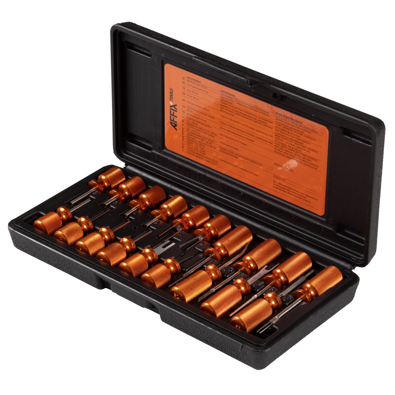 Набор для демонтажа клемм электропроводки, 19 предметов, кейс AFFIX AF10620019C купить по цене 5&nbsp;070 ₽ в интернет магазине ТЕХСАД