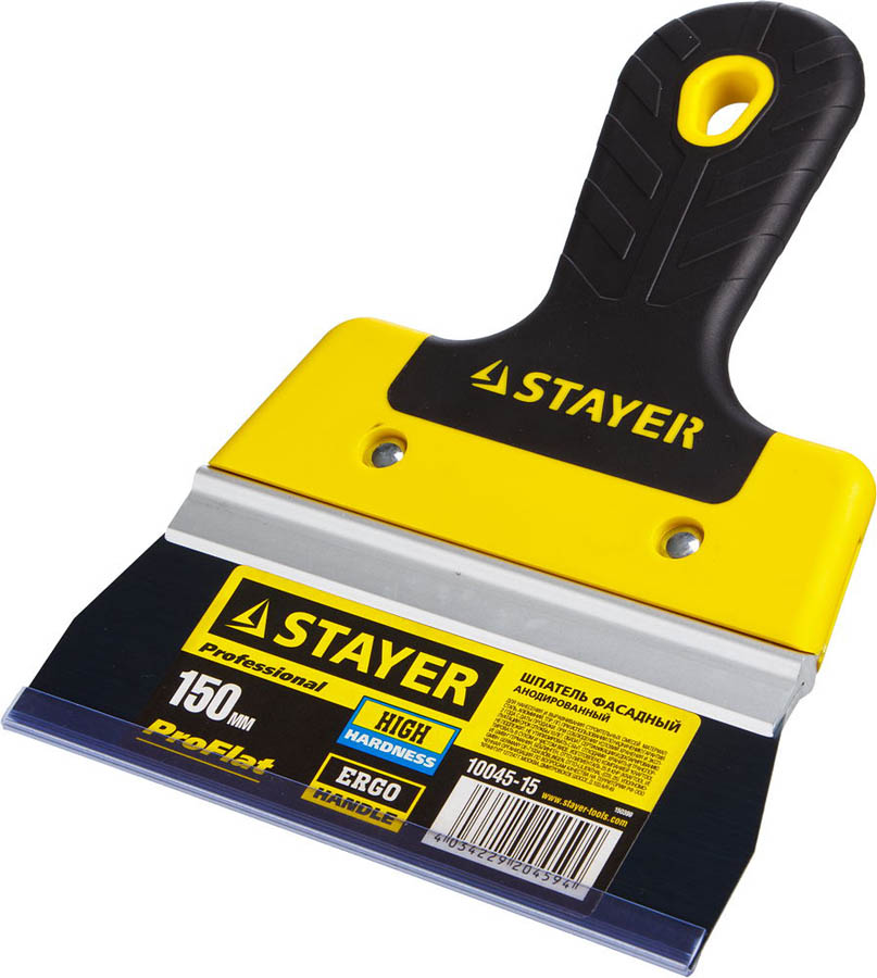 STAYER фасадный, 150 мм, анодированный, двухкомпонентная рукоятка, шпатель фасадный 10045-15 купить по цене 440 ₽ в интернет магазине ТЕХСАД