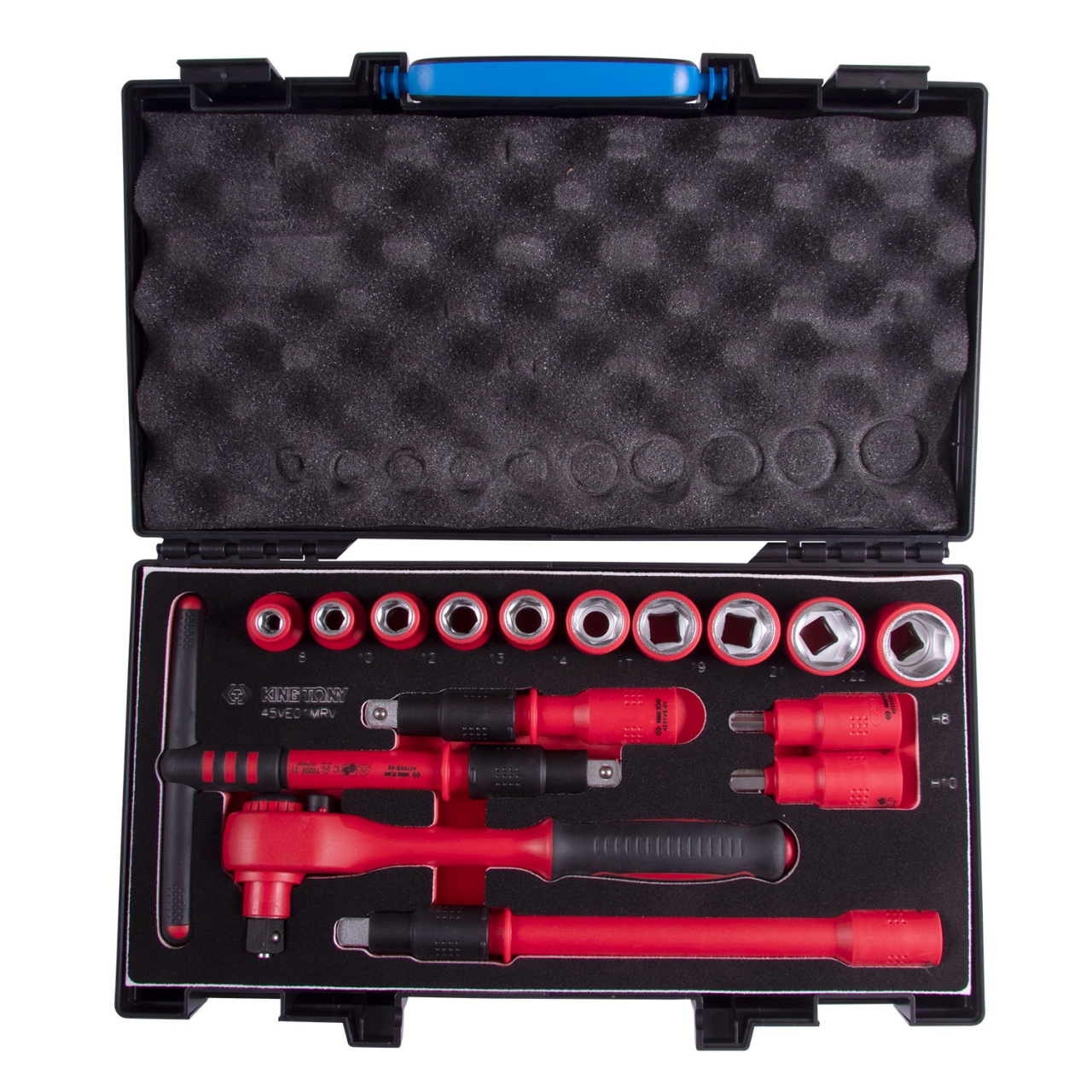 Набор торцевых диэлектрических головок с принадлежностями 1/2'', шестигранные, 8-24 мм, 16 предметов KING TONY 45VE01MRV купить по цене 34&nbsp;300 ₽ в интернет магазине ТЕХСАД