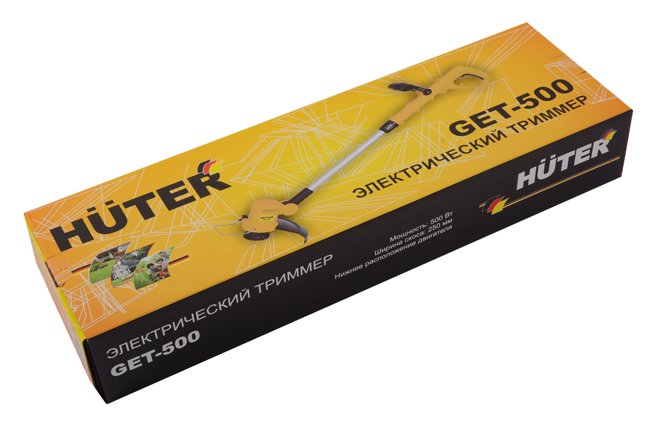 Электротриммер Huter GET-500 купить по цене 3&nbsp;051 ₽ в интернет магазине ТЕХСАД