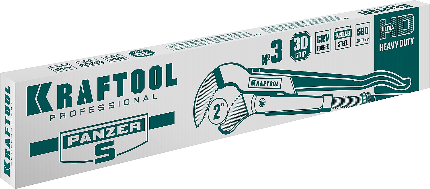 KRAFTOOL №3, изогнутые губки, ключ трубный PANZER-S 2733-20_z02 купить по цене 3&nbsp;360 ₽ в интернет магазине ТЕХСАД