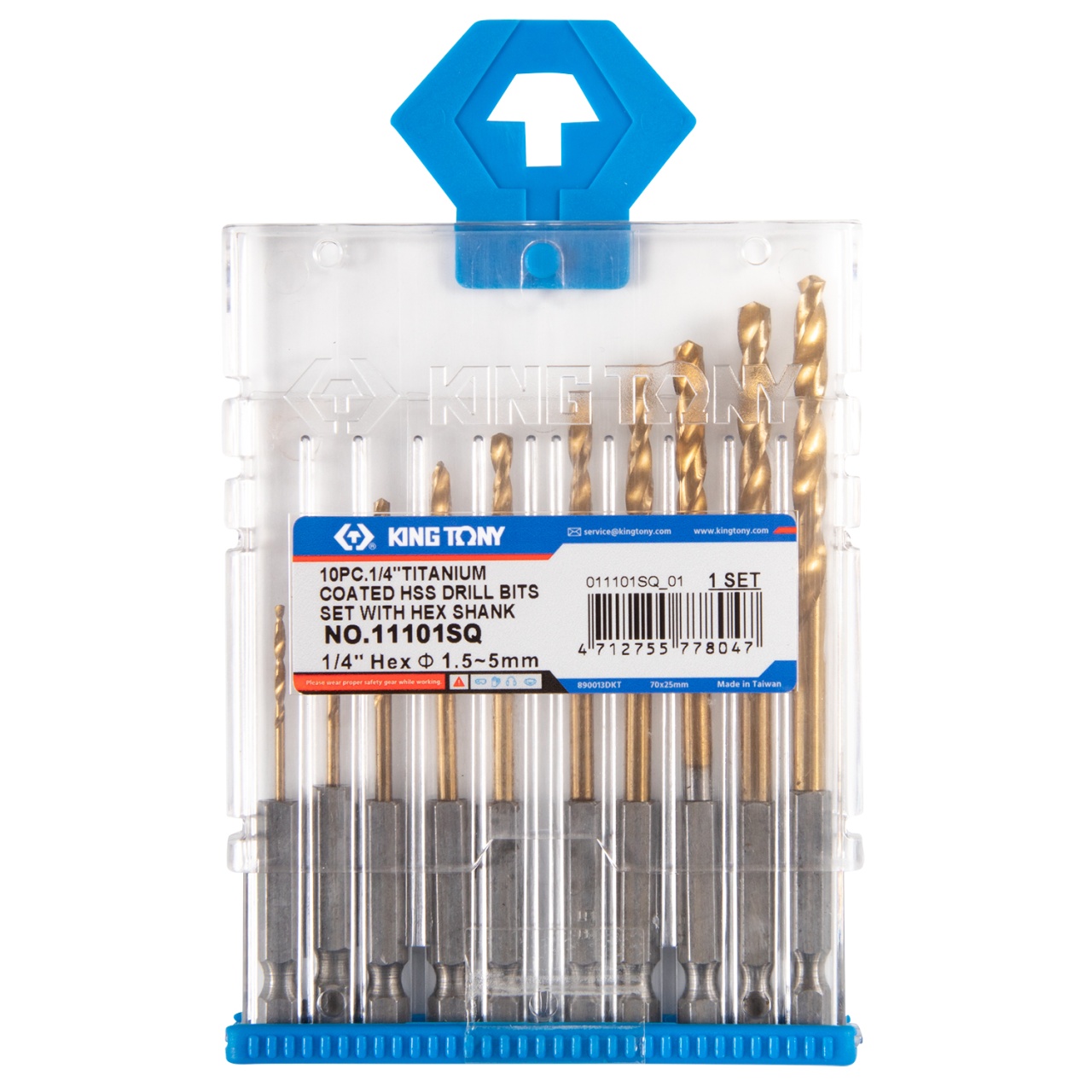 Набор сверл по металлу HSS Tin 1,5-5,0 мм, с шестигранным хвостовиком, 10 предметов KING TONY 11101SQ купить по цене 1&nbsp;410 ₽ в интернет магазине ТЕХСАД