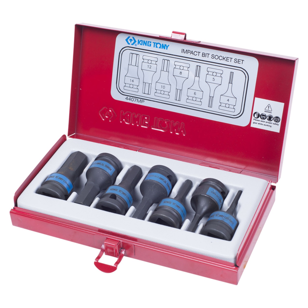 Набор ударных торцевых насадок 1/2'', HEX, 4-14 мм, L = 60 мм, 7 предметов KING TONY 4407MP купить по цене 4&nbsp;530 ₽ в интернет магазине ТЕХСАД